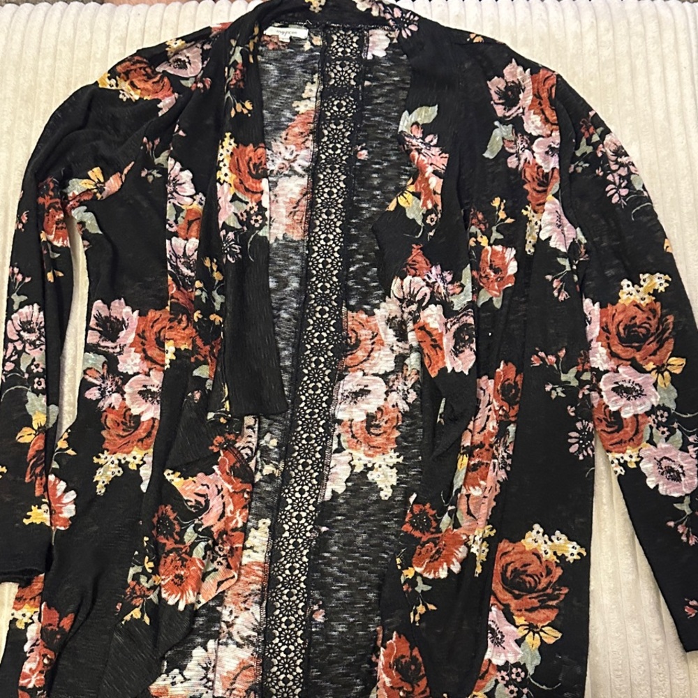 Maurices Black Floral Sweater